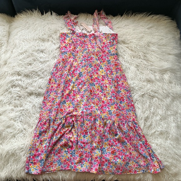 NWT BCBGeneration Storybook Floral Ruffle Midi Dress - Picture 5 of 5